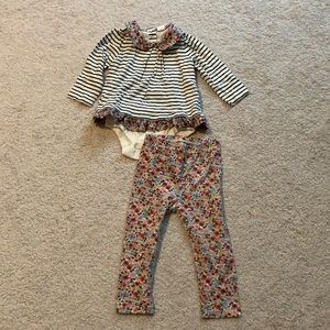 Adorable floral and striped coordinating set